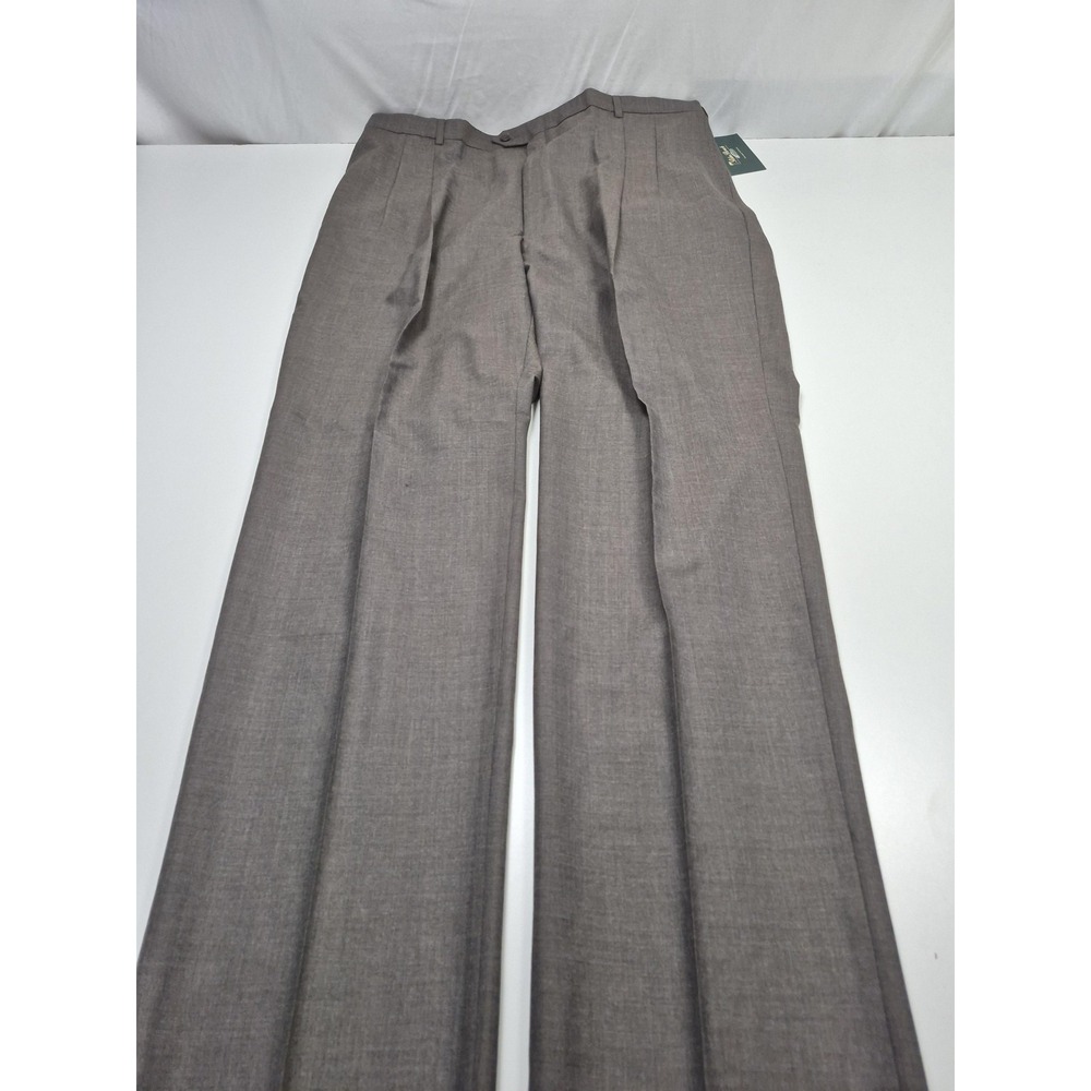 Palm Beach Reflex Dress Pants Mens 48x36 Gray Wool Pleated Straight Unhemmed NWT
